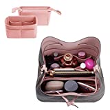 Purse Organizer,Bag Organizer,Insert purse organizer with 2 packs in one set fit NeoNoe Noé Series perfectly (Brush Pink)