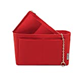 High End Purse Organizer insert, Bag Organizer with YKK zipper,Fit Speedy, Neverfull,Tote.5 Size (Medium,Red)