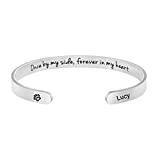 Dog Memorial Cuff Bracelet Remembrance Loss of Dog Jewelry Sympathy Gift Engraved Pets Name