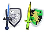 PowerTRC Sword and Shield Play Set | Unique Sword and Shield Design | Foam Weapons | Pretend Play Weapons | Kids Play Knights | White Eagle and Golden Lion Shield