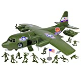 TimMee Plastic Army Men C130 Playset - 27pc Giant Military Airplane USA Made