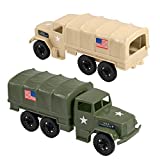 TimMee Combat Convoy Trucks - Plastic Army Men M34 Deuce & a Half Cargo Vehicles