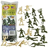 TimMee Plastic Army Men - Green vs Tan 100pc Toy Soldier Figures - Made in USA