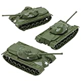 TimMee Toy Tanks for Plastic Army Men - Green WW2 3pc - Made in USA