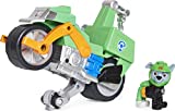 Paw Patrol, Moto Pups Rocky’s Deluxe Pull Back Motorcycle Vehicle with Wheelie Feature and Toy Figure