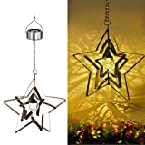 Greenidea Hanging Solar Lights Outdoor Decorative Garden Lights,Farmhouse Metal Chandelier, Retro Pendant Light,Adjustable Star Decor Light for Porch Patio Yard Pathway Tree