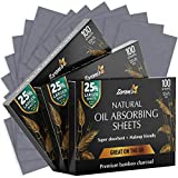 Natural Blotting Paper for Oily Skin with Bamboo Charcoal - 25% Larger - 3pk/300 Oil Blotting Sheets for Face - Makeup Friendly - Easy To Grab One