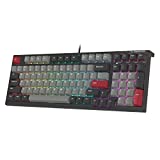 FL ESPORTS FL980 98 Keys Wired Mechanical Keyboard, Sleek & Sup-Practical 94% Layout RGB Gaming Keyboard w/Light Tactile Kailh Box White Switches, Durable PBT Keycaps, Mixed Colorway (Dolch)