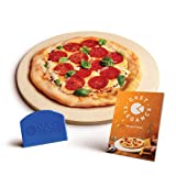 Cast Elegance Durable Thermal Shock Resistant Thermarite Pizza and Baking Stone for Oven and Grill, Includes Recipe E-Book & Cleaning Scraper, 14 inch Round, 5/8th inch Thick (14 inch round)