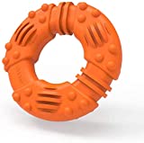 Freezable Dog Chew Toys for Teething Dogs - LIFETIME REPLACEMENT GUARANTEE - All Natural Rubber Puppy Teether Cooling Toys for Medium Dogs Puppies, Perfect Training Floating Interactive Chew Ring Toys