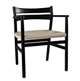 Amazon Brand – Stone & Beam Dining Chair with Arms, 24.8"W, Red Oak, Black Finish