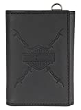 Harley-Davidson Men's Danger Zone Tri-Fold Genuine Leather Wallet HDMWA11213-BLK