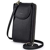 S-ZONE Small Crossbody Bags Cell Phone Purse for Women Leather RFID Blocking Wallet Purses with Credit Card Slots