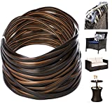 Wicker Repair Kit, Synthetic Embossing Rattan Fix Material Vinyl Plastic Waterproof Flat Ribbon for Garden Patio Furniture and Rattan Chair Sofa Basket Replacement-1/2 Pounds 120Ft Gradiant Coffe