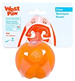 WEST PAW Zogoflex Jive Ball Dog Chew Toy  Bouncing Toys for Dogs, Fetch, Catch, Chewing, Play  Floatable, Recyclable Balls  Latex-Free, Non-Toxic, Dishwasher Safe Dog Toy, Large 3.25", Tangerine
