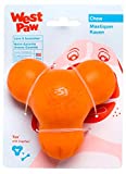 West Paw Zogoflex Tux Treat Dispensing Dog Chew Toy  Interactive Chewing Toy for Dogs  Dog Enrichment Toy  Dog Games for Aggressive Chewers, Fetch, Catch  Holds Kibble, Treats, Large 5", Tangerine