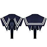 dPois Preppy Style Fake Collar Detachable Sailor Collar Shirt Sweater Cape Shoulder Stole Clothing Accessories Navy Blue One Size