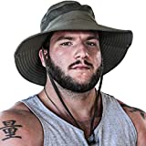 GearTOP Wide Brim Sun Hat for Men and Women - Mens Bucket Hats with UV Protection for Hiking - Beach Hats for Women UPF 50+ (Army Green, 7-7 1/2)