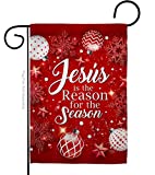 Breeze Decor Nativity Jesus is The Reason Garden Flag Winter Three King Religious Holy Family Season Wintertime Christian Small Decorative Gift Yard House Banner Made in USA 13 X 18.5
