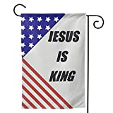 Jesus Is King Garden Flags Outdoor Holiday Decoration, Christian Flags,Jesus Flags, House Flags for Yard, Patio, Deck, Classroom Seasonal Flag Double Sided 28 x 40,05