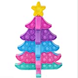 MOKILY Fidget Blocks pop Bubble and Decoration-Christmas Tree, Deer,Castle- Fidget neves, Puzzle Blocks-Early Eduction for Babies Over 6 Months (Christmas Tree Pink)