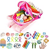CayJoy 30PCS Sensory Fidget Toys Set with Fidget Backpack, Pop Fidget Toys Pack for Kids,Fidgets for Girls, Relieves Stress Anxiety (Pink)