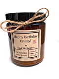 Personalized | Handcrafted Soy Candle | 4oz or 9oz Amber & Clear Jars| Many Scents to Choose From
