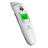 Amplim Medical Grade Forehead and Ear Dual Mode Non-Contact/Touch Thermometer for Home, Baby Child Kid Adult Touchless Temperature, Baby Mode Button, IR Infrared Digital Temp, FSA HSA, White