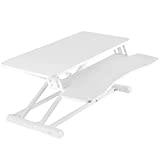 VIVO Standing 32 inch Desk Converter, Height Adjustable Riser, Sit to Stand Dual Monitor and Laptop Workstation with Wide Keyboard Tray, White, DESK-V000KW