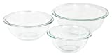 Pyrex Glass Mixing Bowl Set (3-Piece Set, Nesting, Microwave and Dishwasher Safe)