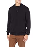 Amazon Essentials Men's Full-Zip Cotton Sweater, Black, Large
