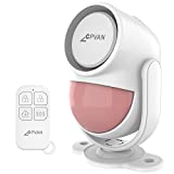 CPVAN Motion Sensor Alarm Indoor, Wireless Security Motion Detector Alarm with Siren (125dB, 40ft PIR Detector, 328ft Remote Control), Portable Door Chime Bell Alert for Home Garage Shed Shop