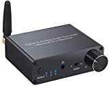LiNKFOR 192kHz DAC Digital to Analog Converter with Headphone Amplifier Bluetooth 5.0 Receiver Digital SPDIF Toslink to Analog L/R 3.5mm Jack Audio Adapter -Include Power Adapter