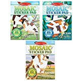 Melissa & Doug Mosaic Sticker Pad 3-Pack (2,160 Stickers: Safari, Ocean, Nature)