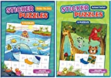 Activity Books for Kids: Sticker Puzzles Animal Safari & Under the Sea. 2 PACK