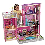 KidKraft Uptown Wooden Modern Dollhouse with Lights & Sounds, Pool and 36 Accessories, Gift for Ages 3+ 49.25" x 25.25" x 46.25"