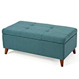 Christopher Knight Home Harper Fabric Storage Ottoman, Teal