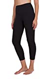 90 Degree By Reflex High Waist Squat Proof Capris - 22” Interlink Workout Capris - Black - Medium