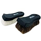 Upholstery Brush Set Carpet Brush Car Cleaning Brush Horse Hair Brush and Car Brush Horsehair Detailing for Car Upholstery Cleaner Leather Brush, Interior, Boat, Couch and Sofa