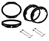 ASC Premium 6x9 Front and 6+-Inch 6" 6.5" 6.75" Rear Car Stereo Speaker Install Adapter Mount Bracket Plates and Speaker Wire Connectors for Select Ford Vehicles - See Compatible Vehicles Below