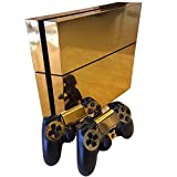 PS4 skin decal wrap aureate color golden colour playstation 4 dustproof vinyl gold sticker cover case