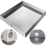 VBENLEM 18 GA Thickness Washing Machine Drip Pan 304 Stainless Steel Heavy Duty Compact Washer Drain with Hole, 32 x 30 x 2.5 Inch