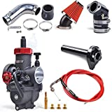 NIBBI RACING PARTS Replacement Orginal High Performance Speed Modified Carburetor Kit PE28MM GY6 Curved Pipe Throttle Line Handlebar 48MM Air Filter Fit GY6 Engine Scooter 150CC-250CC