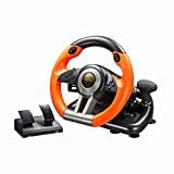 PXNV3II PC Racing Wheel Game Steering Wheel, 180 Degree Universal Usb Car Racing Driving Wheel with Pedal for Windows PC, PS3, PS4, Xbox One,Xbox Series S/X, Nintendo Switch(Orange)