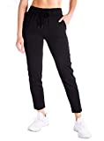 Yogipace Petite/Regular/Tall Women's 7/8 On The Fly Pants Drawstring Casual Lounge Joggers Travel Sweatpants,Black,27",Size L