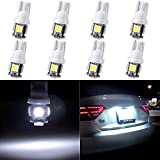 ECCPP T10 LED Bulbs 194 168 175 2825 W5W Super Bright 12V White LED Bulb 5-5050 SMD License Plate Light Pack of 8