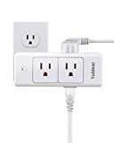 Multi Plug Outlet Extender, Toldear Outlet Splitter with Rotating Plug, Power Strip 6 Outlet (3 Sided), Wall Plug Adapter Without Surge Protector for Travel, Office, White