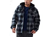 Men's Zip Up Hoodies Sherpa Lined Plaid Flannel Heavy Warm Sweatshirts