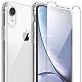 FlexGear Clear Case for iPhone XR and 2 Glass Screen Protectors (Clear)