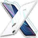 AEDILYS Shockproof Compatible for Apple iPhone XR Case, with [2 X Screen Protector] [15FT Military Grade Drop Protection] [Scratch-Resistant], Slim Non-Slip iPhone XR Phone Case,(6.1'')- Clear